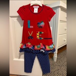 Bonnie Jean Red and Blue back to school outfit
